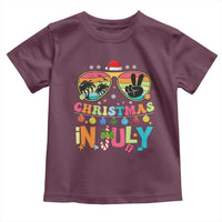 Sunglasses Beach Christmas in July Toddler T Shirt Santa Summer Xmas - Wonder Print Shop
