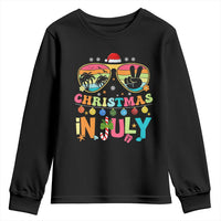 Sunglasses Beach Christmas in July Youth Sweatshirt Santa Summer Xmas - Wonder Print Shop