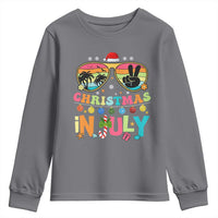 Sunglasses Beach Christmas in July Youth Sweatshirt Santa Summer Xmas - Wonder Print Shop