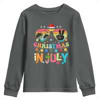 Sunglasses Beach Christmas in July Youth Sweatshirt Santa Summer Xmas - Wonder Print Shop