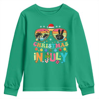 Sunglasses Beach Christmas in July Youth Sweatshirt Santa Summer Xmas - Wonder Print Shop