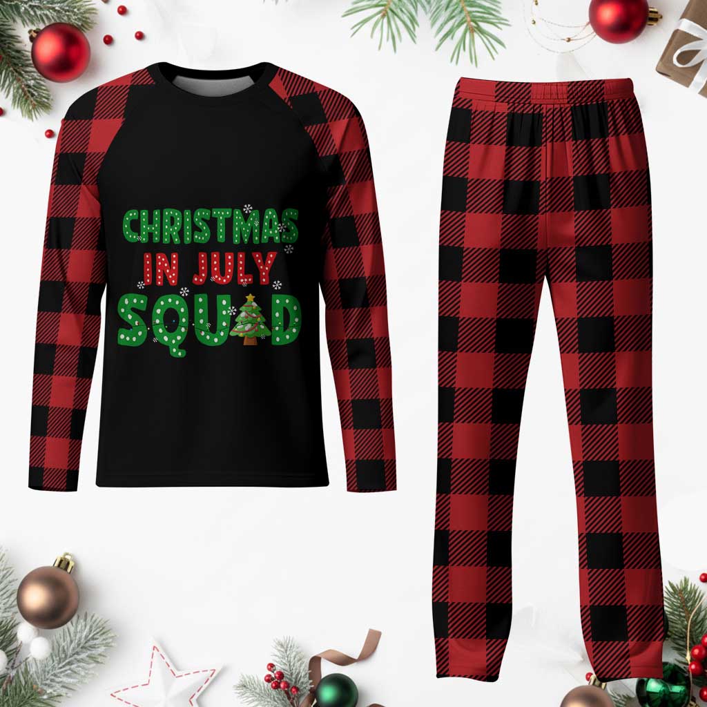 Christmas In July Squad Plaid Pajama Set Funny Summer Xmas - Wonder Print Shop
