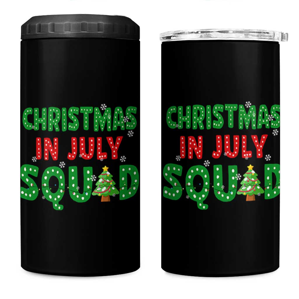 Christmas In July Squad 4 in 1 Can Cooler Tumbler Funny Summer Xmas - Wonder Print Shop