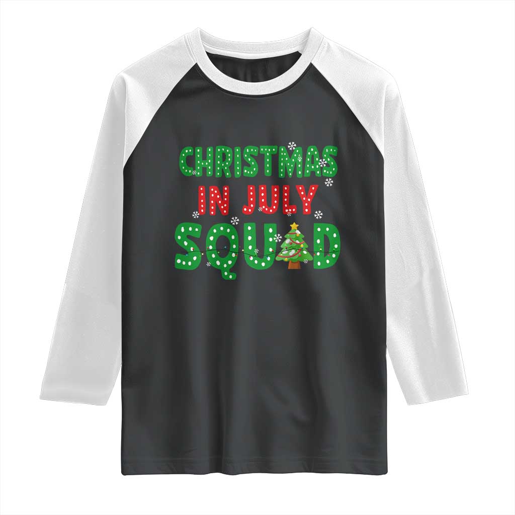 Christmas In July Squad Raglan Shirt Funny Summer Xmas - Wonder Print Shop