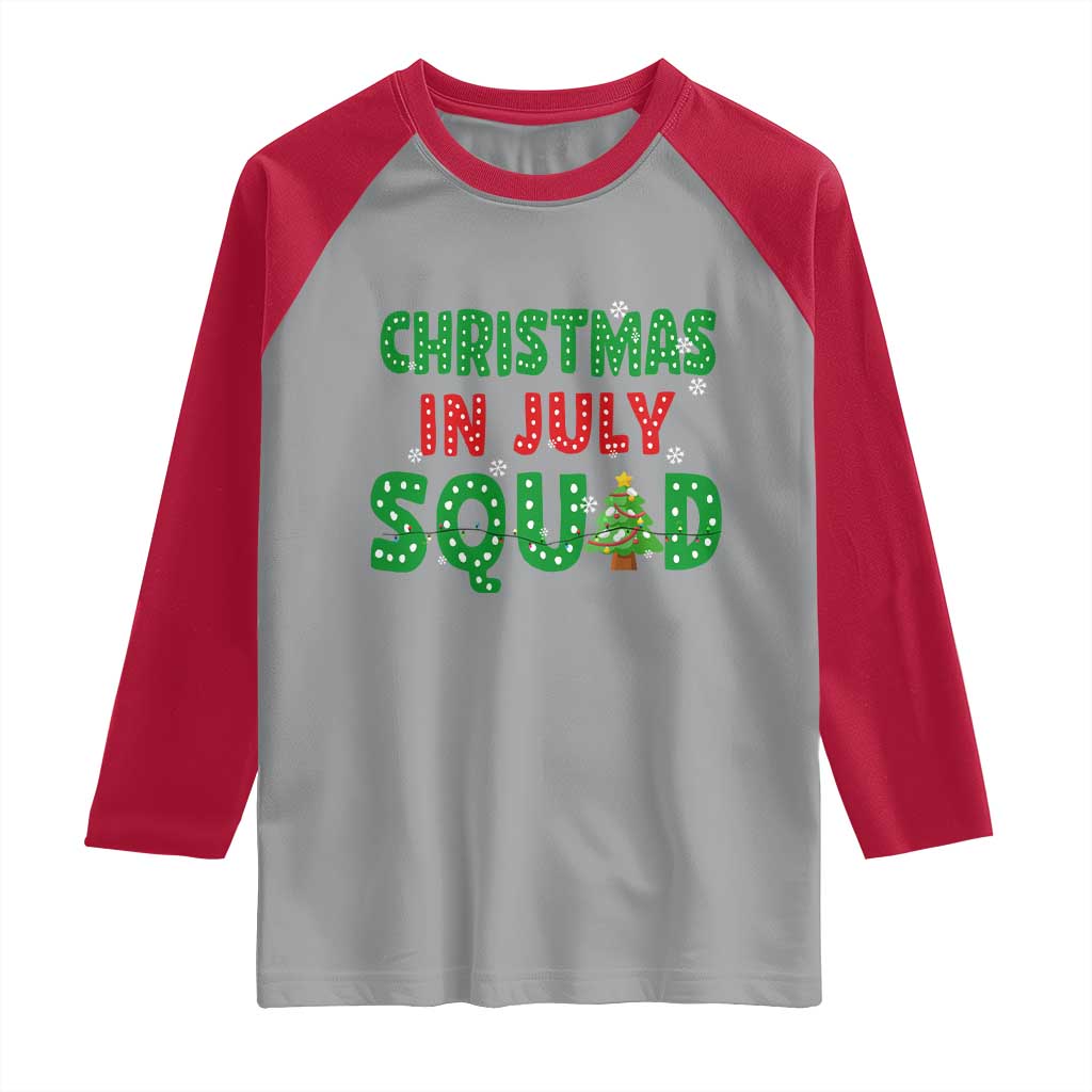 Christmas In July Squad Raglan Shirt Funny Summer Xmas - Wonder Print Shop