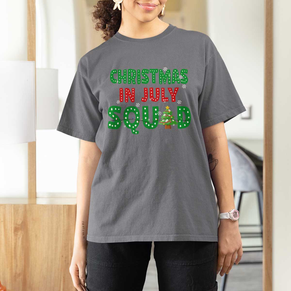 Christmas In July Squad T Shirt For Women Funny Summer Xmas - Wonder Print Shop