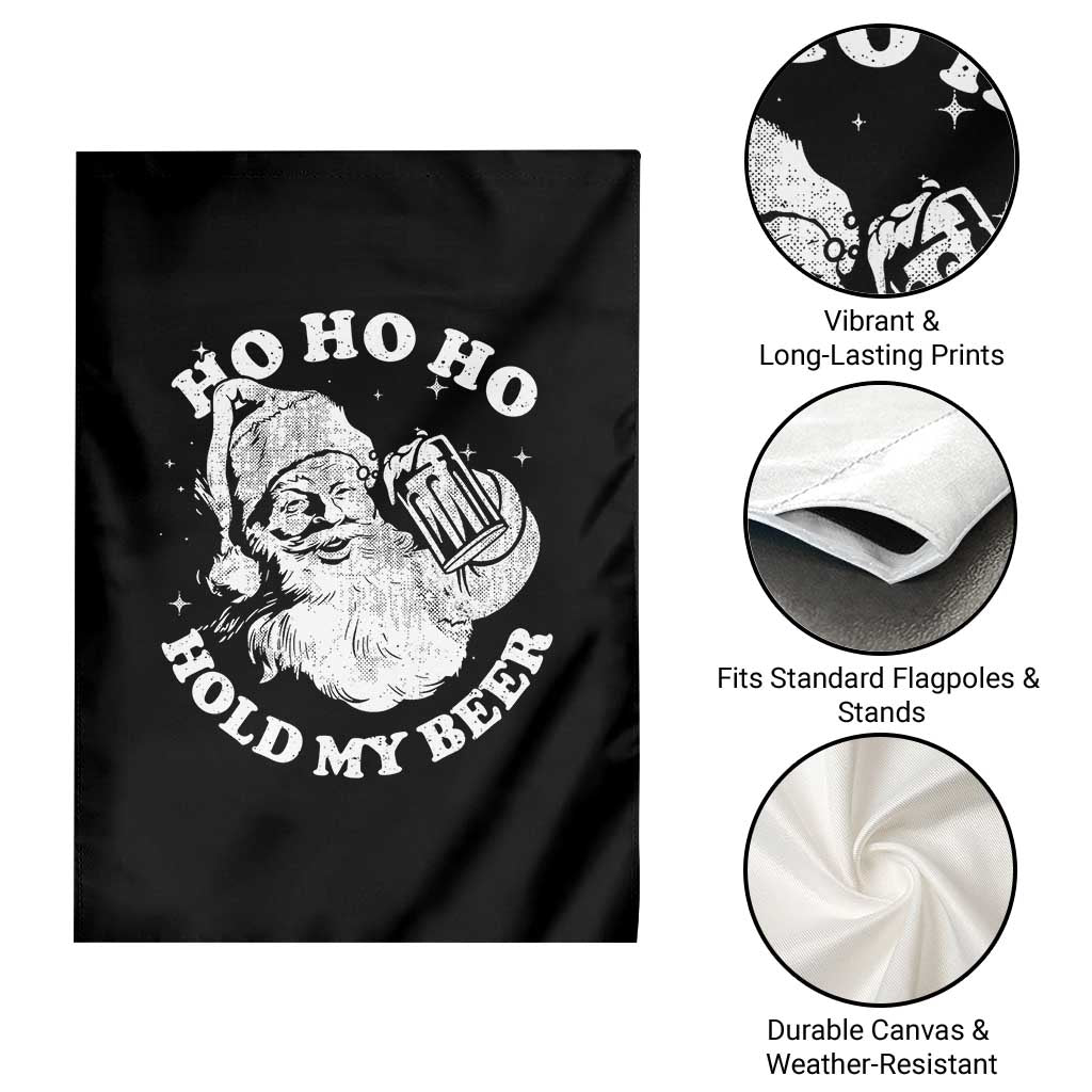 Santa Ho Ho Hold My Beer Garden Flag Funny Christmas In July Summer Xmas - Wonder Print Shop