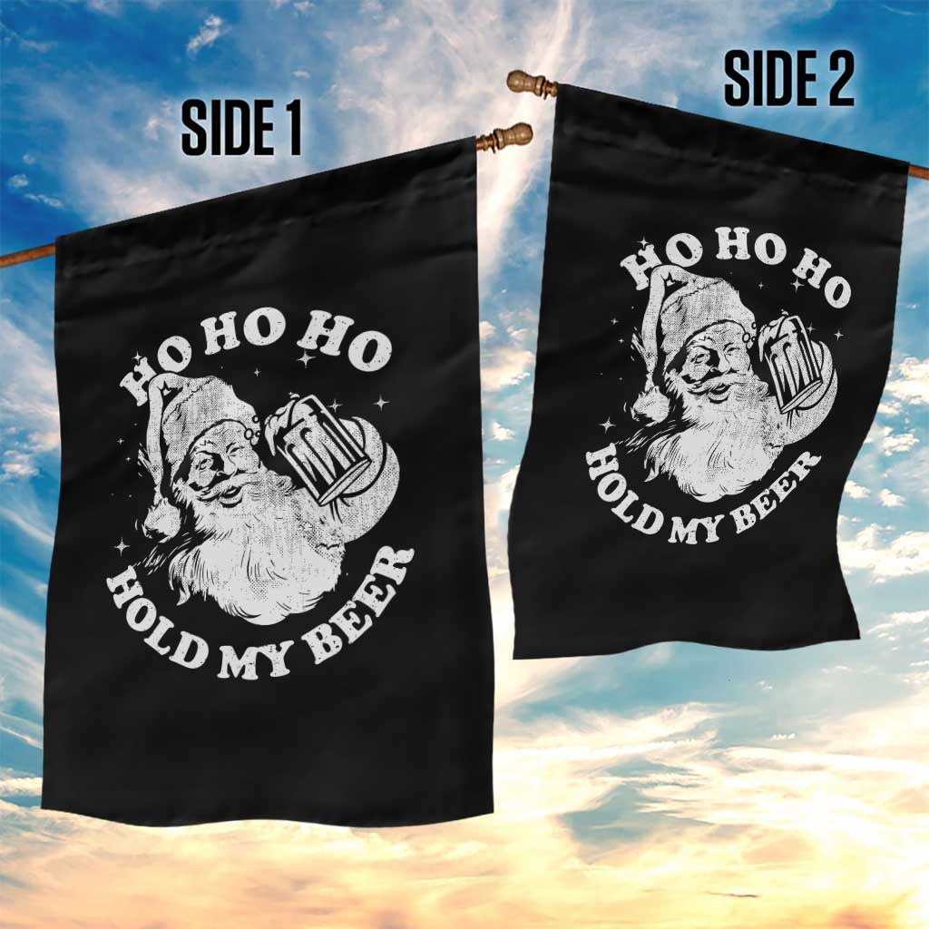 Santa Ho Ho Hold My Beer Garden Flag Funny Christmas In July Summer Xmas - Wonder Print Shop