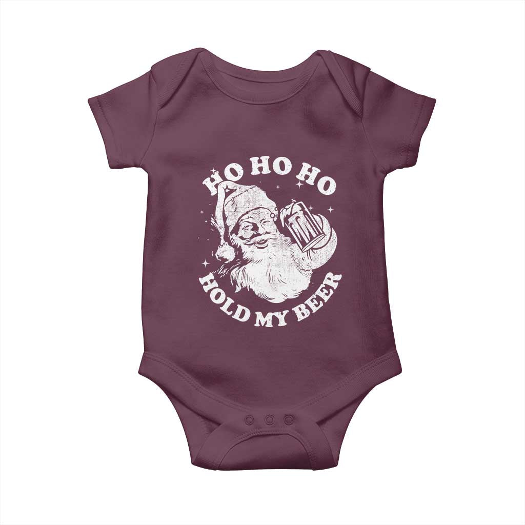Santa Ho Ho Hold My Beer Baby Onesie Funny Christmas In July Summer Xmas - Wonder Print Shop