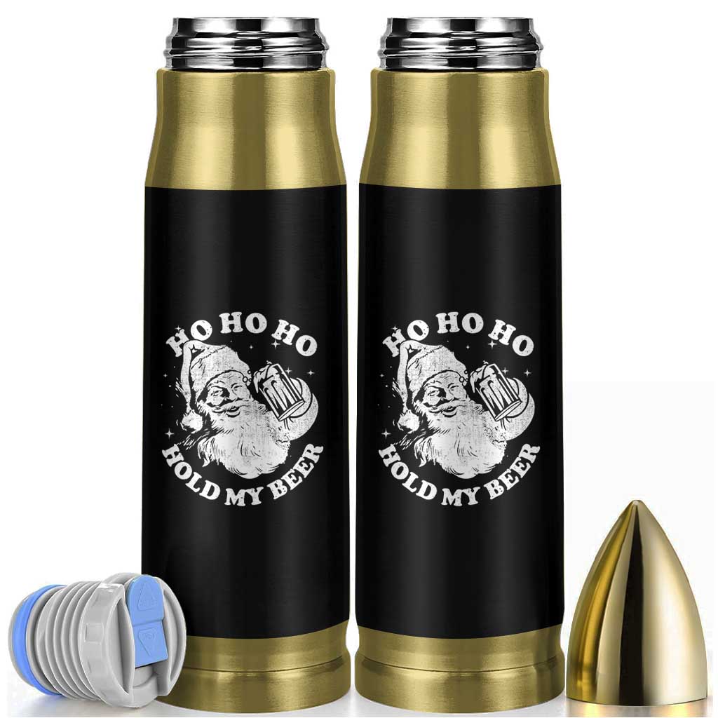 Santa Ho Ho Hold My Beer Bullet Tumbler Funny Christmas In July Summer Xmas - Wonder Print Shop