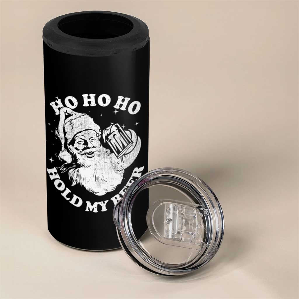 Santa Ho Ho Hold My Beer 4 in 1 Can Cooler Tumbler Funny Christmas In July Summer Xmas - Wonder Print Shop
