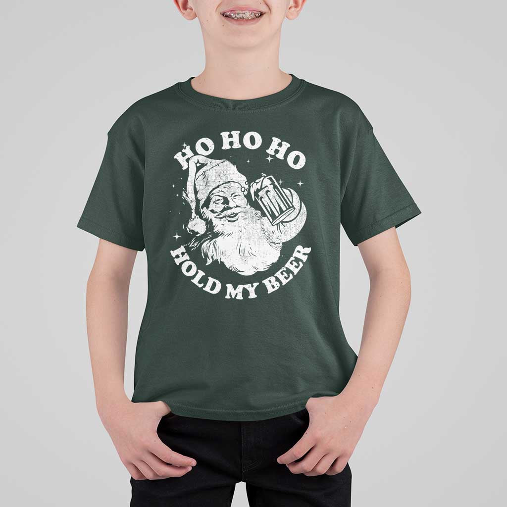 Santa Ho Ho Hold My Beer T Shirt For Kid Funny Christmas In July Summer Xmas - Wonder Print Shop