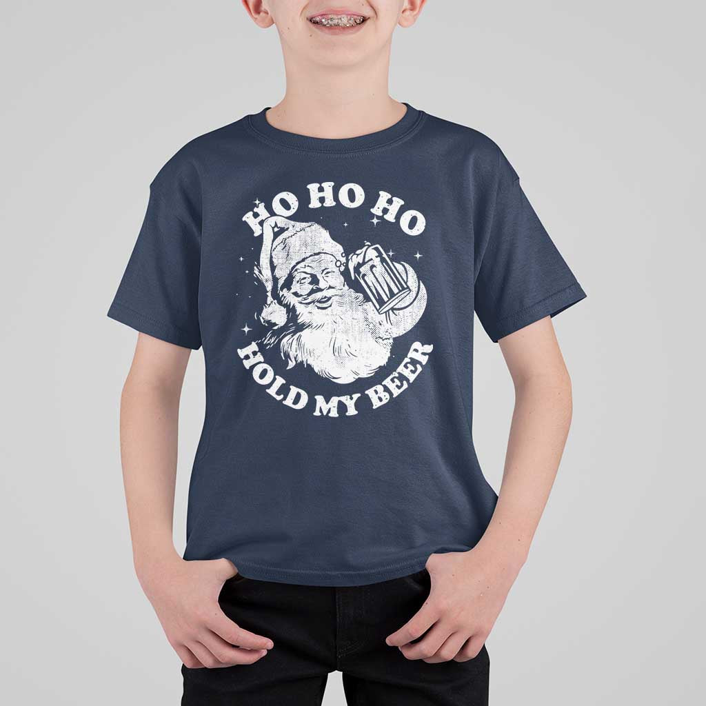 Santa Ho Ho Hold My Beer T Shirt For Kid Funny Christmas In July Summer Xmas - Wonder Print Shop