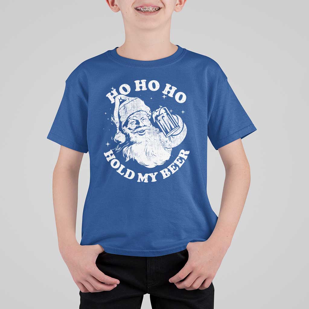 Santa Ho Ho Hold My Beer T Shirt For Kid Funny Christmas In July Summer Xmas - Wonder Print Shop