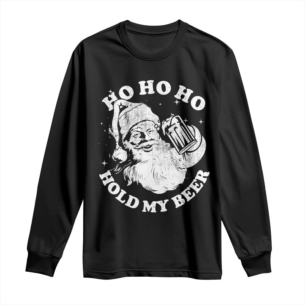 Santa Ho Ho Hold My Beer Long Sleeve Shirt Funny Christmas In July Summer Xmas - Wonder Print Shop