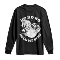 Santa Ho Ho Hold My Beer Long Sleeve Shirt Funny Christmas In July Summer Xmas - Wonder Print Shop