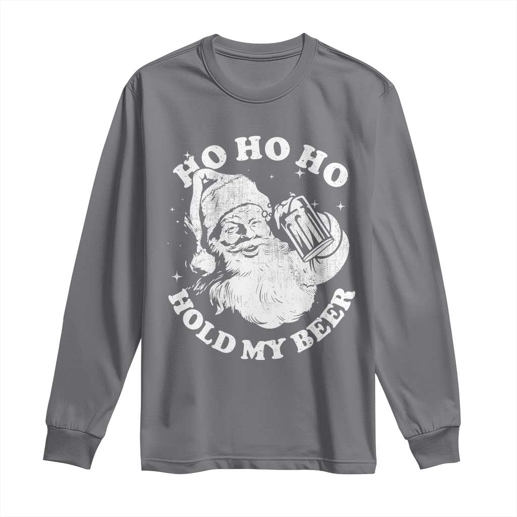 Santa Ho Ho Hold My Beer Long Sleeve Shirt Funny Christmas In July Summer Xmas - Wonder Print Shop