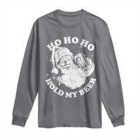 Santa Ho Ho Hold My Beer Long Sleeve Shirt Funny Christmas In July Summer Xmas - Wonder Print Shop