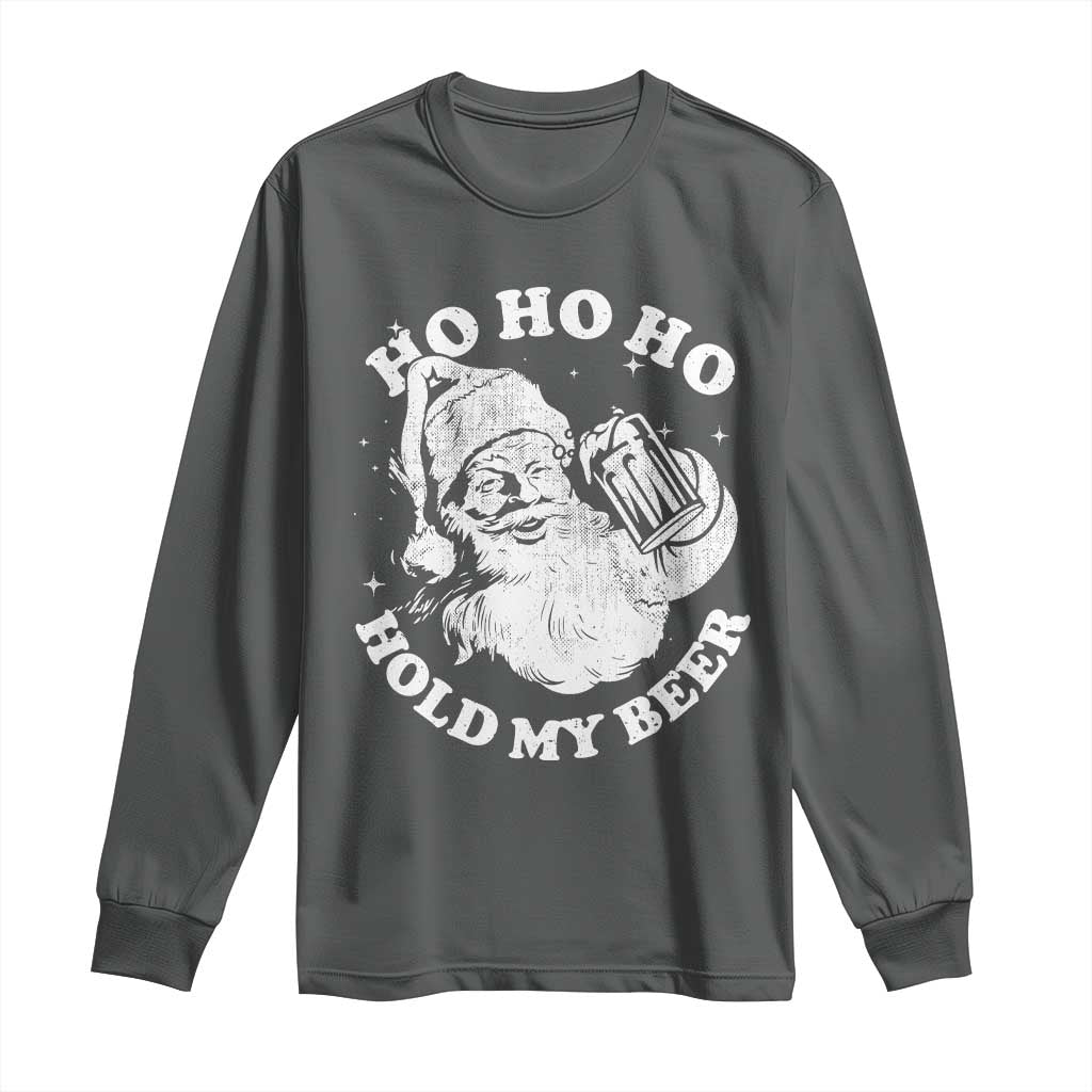 Santa Ho Ho Hold My Beer Long Sleeve Shirt Funny Christmas In July Summer Xmas - Wonder Print Shop