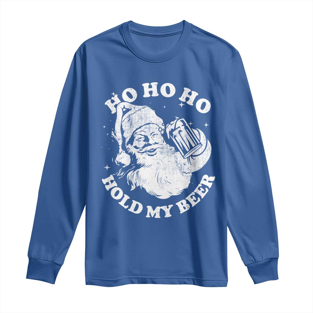 Santa Ho Ho Hold My Beer Long Sleeve Shirt Funny Christmas In July Summer Xmas - Wonder Print Shop