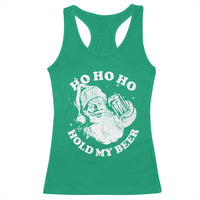 Santa Ho Ho Hold My Beer Racerback Tank Top Funny Christmas In July Summer Xmas - Wonder Print Shop