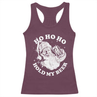 Santa Ho Ho Hold My Beer Racerback Tank Top Funny Christmas In July Summer Xmas - Wonder Print Shop