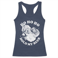 Santa Ho Ho Hold My Beer Racerback Tank Top Funny Christmas In July Summer Xmas - Wonder Print Shop