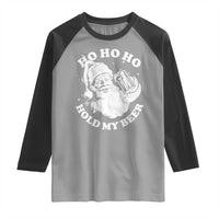 Santa Ho Ho Hold My Beer Raglan Shirt Funny Christmas In July Summer Xmas - Wonder Print Shop