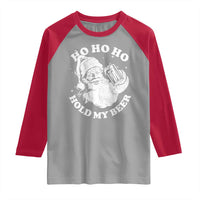 Santa Ho Ho Hold My Beer Raglan Shirt Funny Christmas In July Summer Xmas - Wonder Print Shop