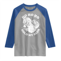 Santa Ho Ho Hold My Beer Raglan Shirt Funny Christmas In July Summer Xmas - Wonder Print Shop