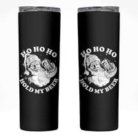 Santa Ho Ho Hold My Beer Skinny Tumbler Funny Christmas In July Summer Xmas - Wonder Print Shop