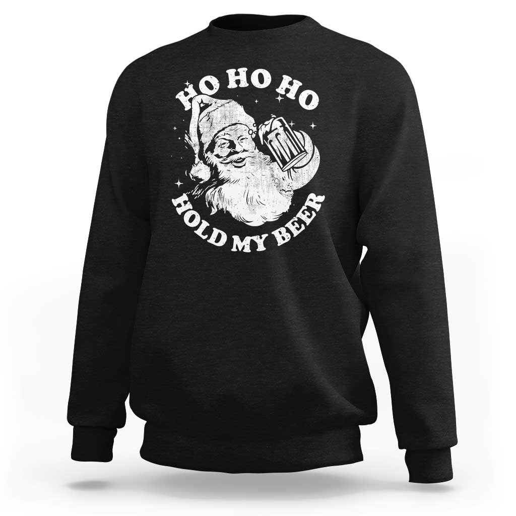 Santa Ho Ho Hold My Beer Sweatshirt Funny Christmas In July Summer Xmas - Wonder Print Shop