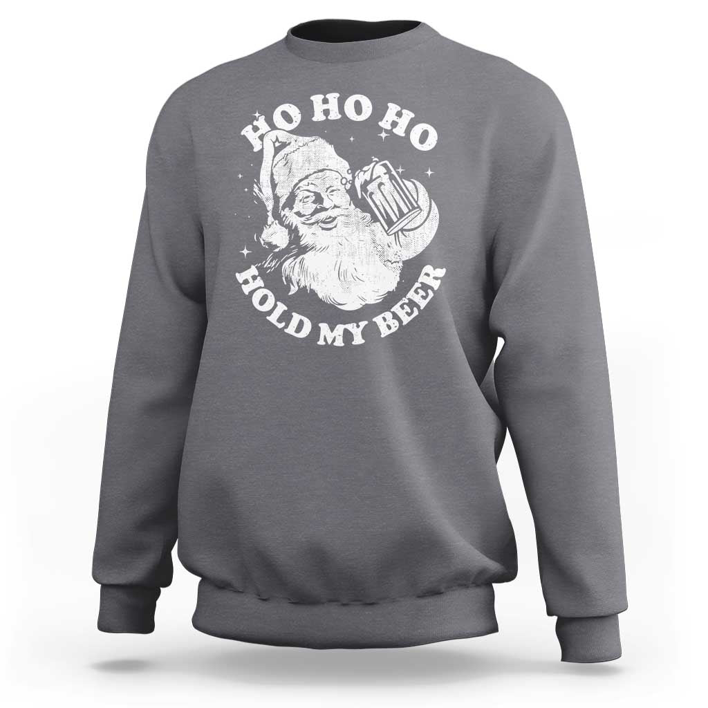 Santa Ho Ho Hold My Beer Sweatshirt Funny Christmas In July Summer Xmas - Wonder Print Shop