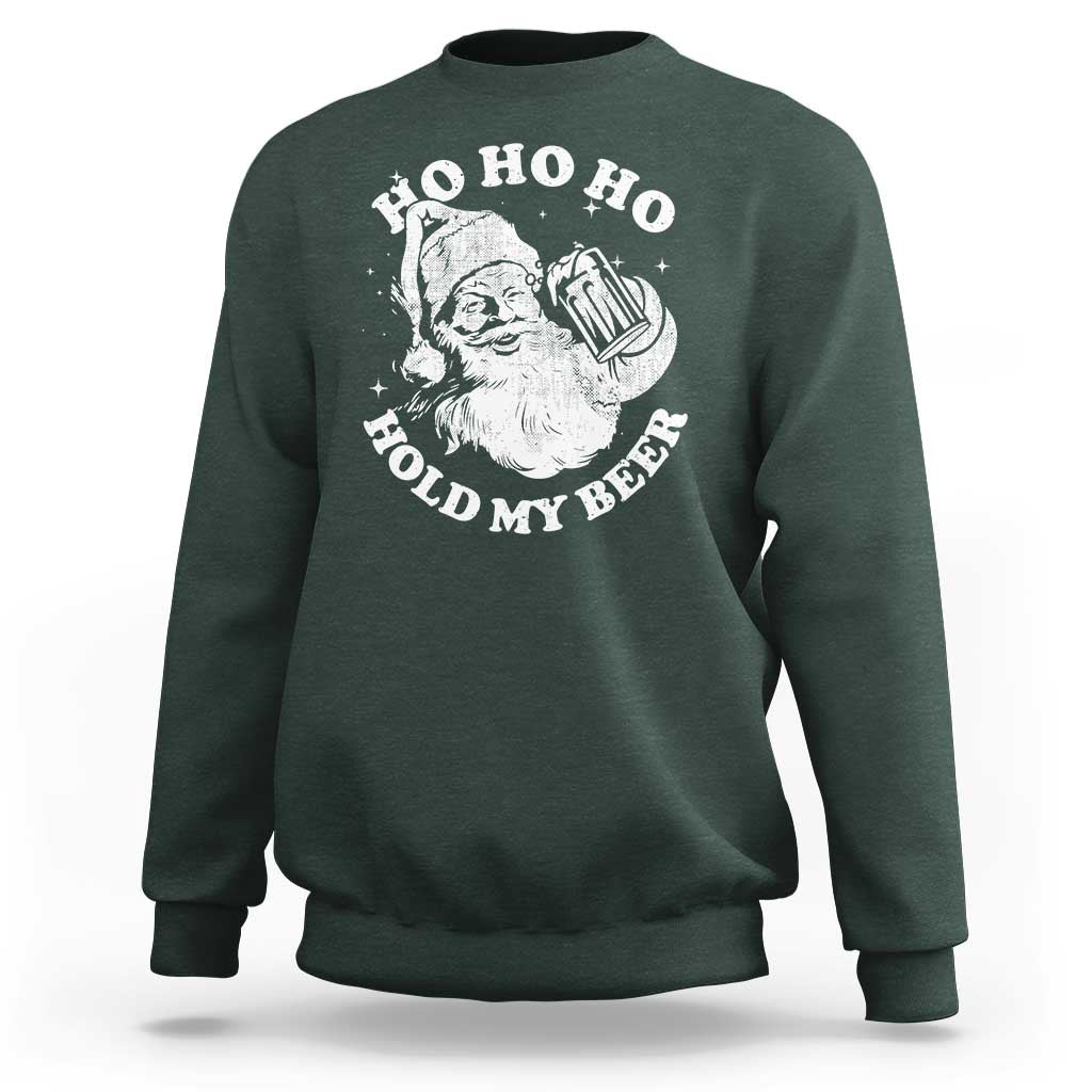 Santa Ho Ho Hold My Beer Sweatshirt Funny Christmas In July Summer Xmas - Wonder Print Shop