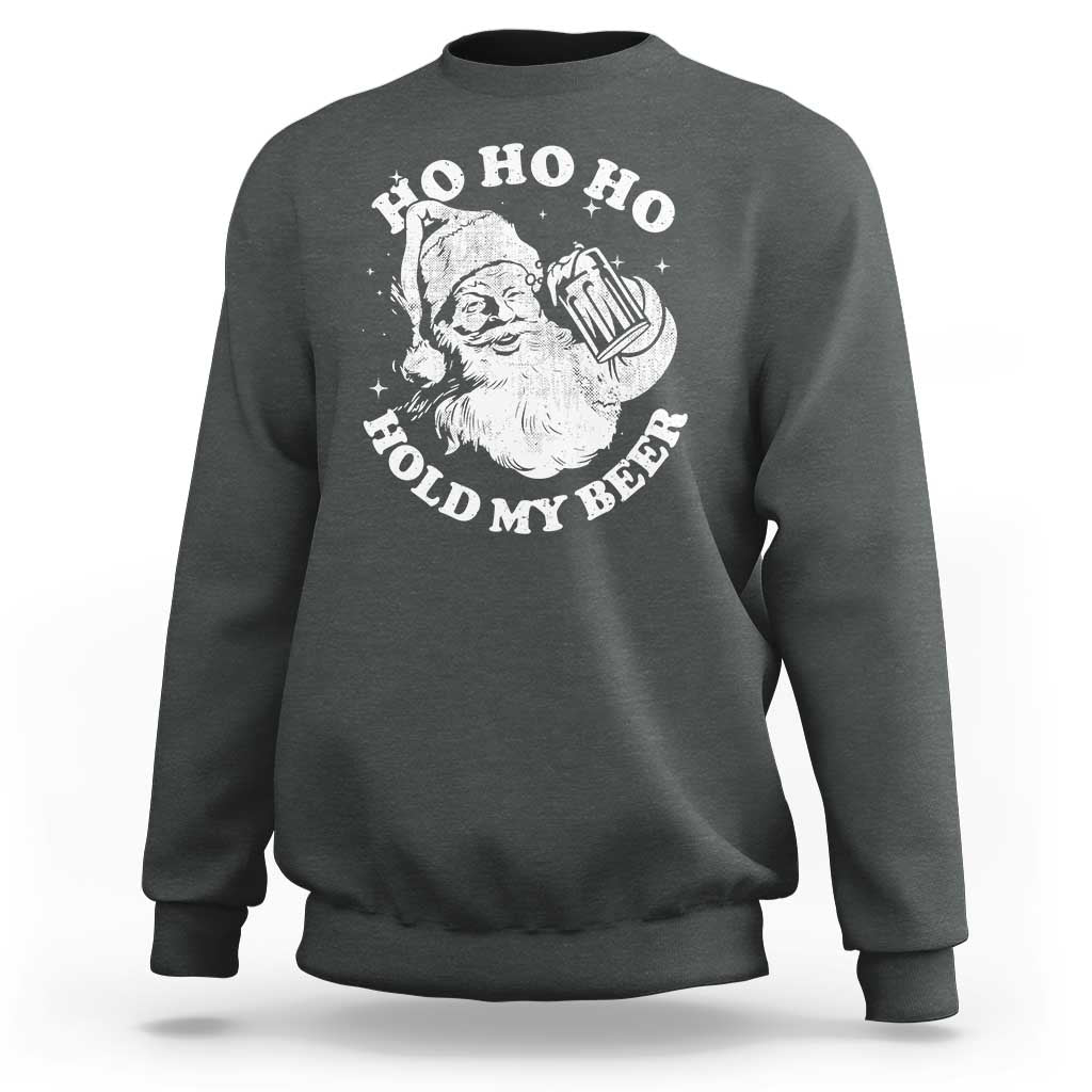 Santa Ho Ho Hold My Beer Sweatshirt Funny Christmas In July Summer Xmas - Wonder Print Shop