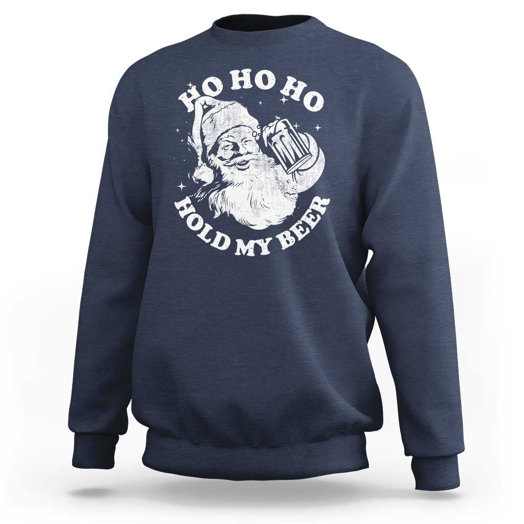 Santa Ho Ho Hold My Beer Sweatshirt Funny Christmas In July Summer Xmas - Wonder Print Shop