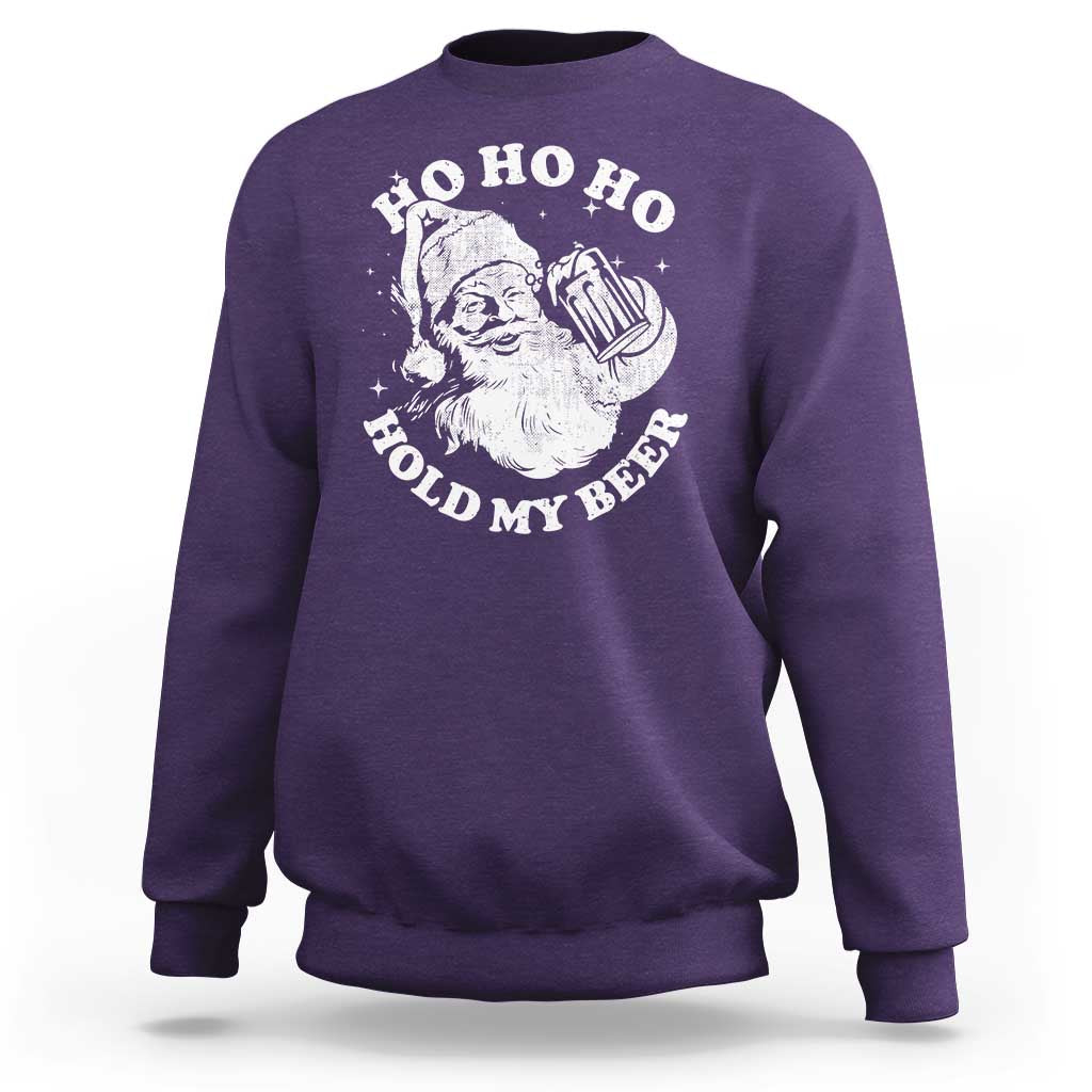 Santa Ho Ho Hold My Beer Sweatshirt Funny Christmas In July Summer Xmas - Wonder Print Shop