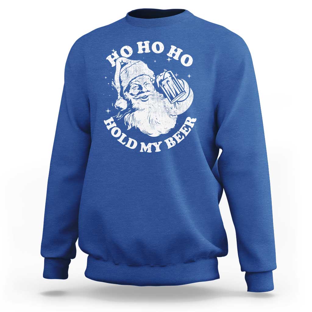 Santa Ho Ho Hold My Beer Sweatshirt Funny Christmas In July Summer Xmas - Wonder Print Shop