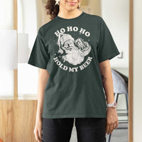 Santa Ho Ho Hold My Beer T Shirt For Women Funny Christmas In July Summer Xmas - Wonder Print Shop