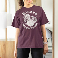 Santa Ho Ho Hold My Beer T Shirt For Women Funny Christmas In July Summer Xmas - Wonder Print Shop