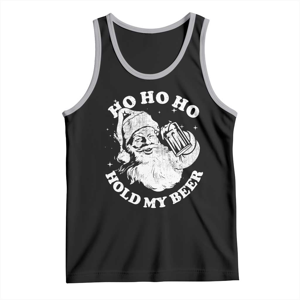 Santa Ho Ho Hold My Beer Tank Top Funny Christmas In July Summer Xmas - Wonder Print Shop