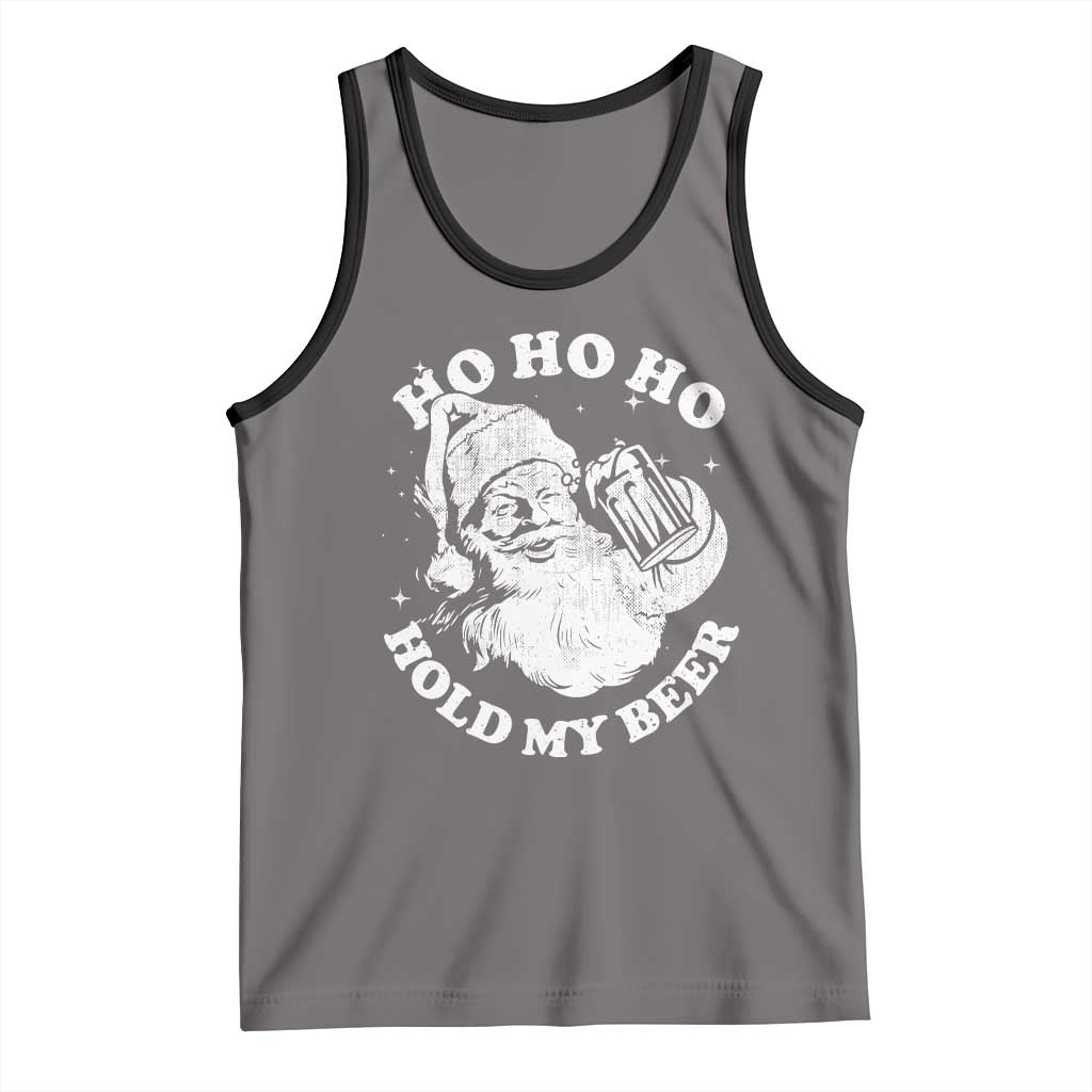 Santa Ho Ho Hold My Beer Tank Top Funny Christmas In July Summer Xmas - Wonder Print Shop