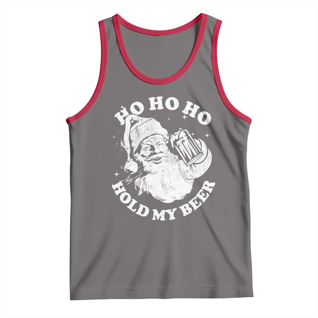 Santa Ho Ho Hold My Beer Tank Top Funny Christmas In July Summer Xmas - Wonder Print Shop