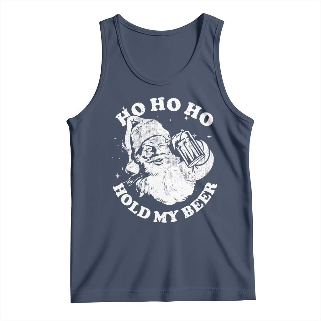 Santa Ho Ho Hold My Beer Tank Top Funny Christmas In July Summer Xmas - Wonder Print Shop