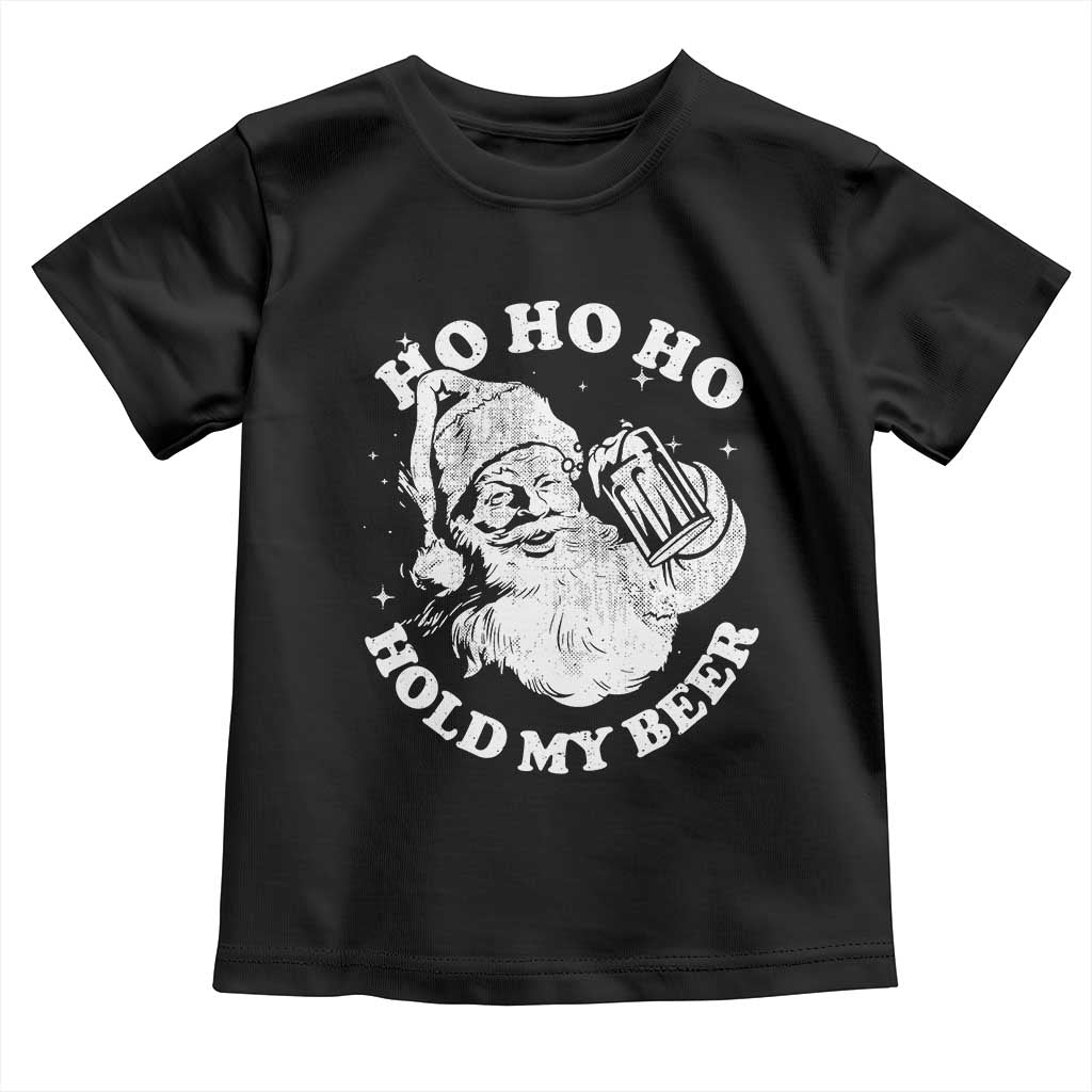 Santa Ho Ho Hold My Beer Toddler T Shirt Funny Christmas In July Summer Xmas - Wonder Print Shop
