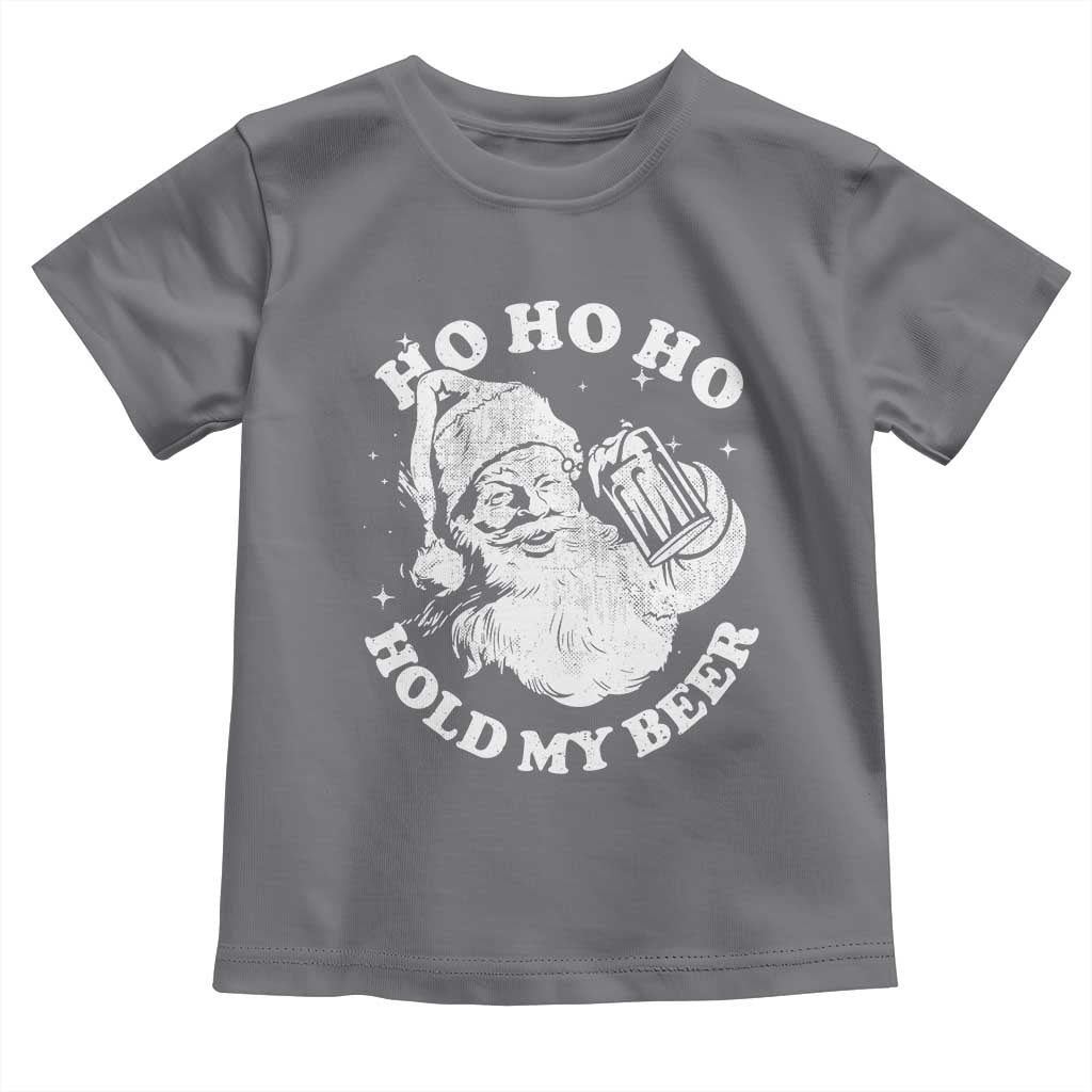 Santa Ho Ho Hold My Beer Toddler T Shirt Funny Christmas In July Summer Xmas - Wonder Print Shop