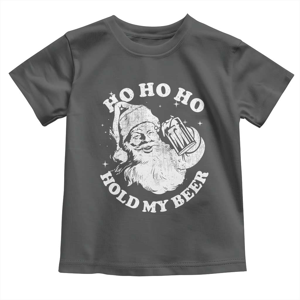 Santa Ho Ho Hold My Beer Toddler T Shirt Funny Christmas In July Summer Xmas - Wonder Print Shop