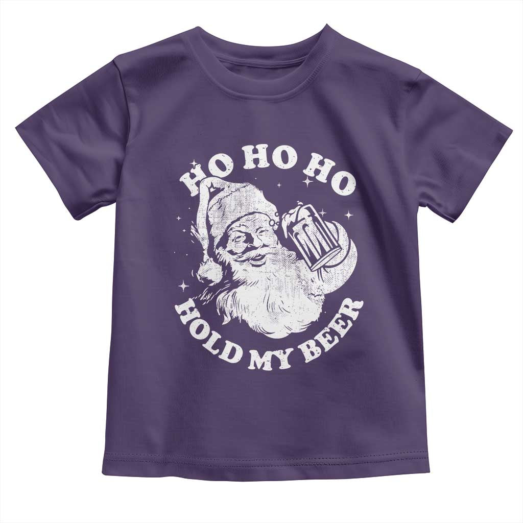 Santa Ho Ho Hold My Beer Toddler T Shirt Funny Christmas In July Summer Xmas - Wonder Print Shop