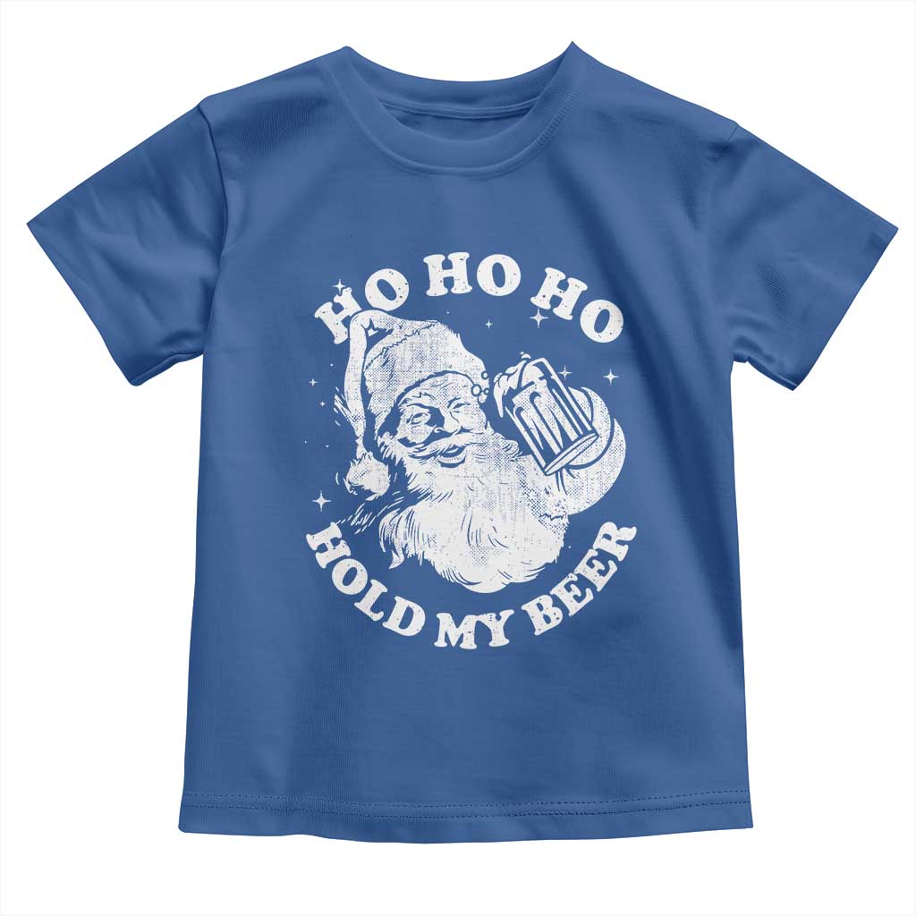 Santa Ho Ho Hold My Beer Toddler T Shirt Funny Christmas In July Summer Xmas - Wonder Print Shop