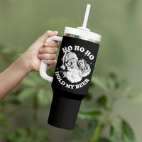 Santa Ho Ho Hold My Beer Tumbler With Handle Funny Christmas In July Summer Xmas - Wonder Print Shop